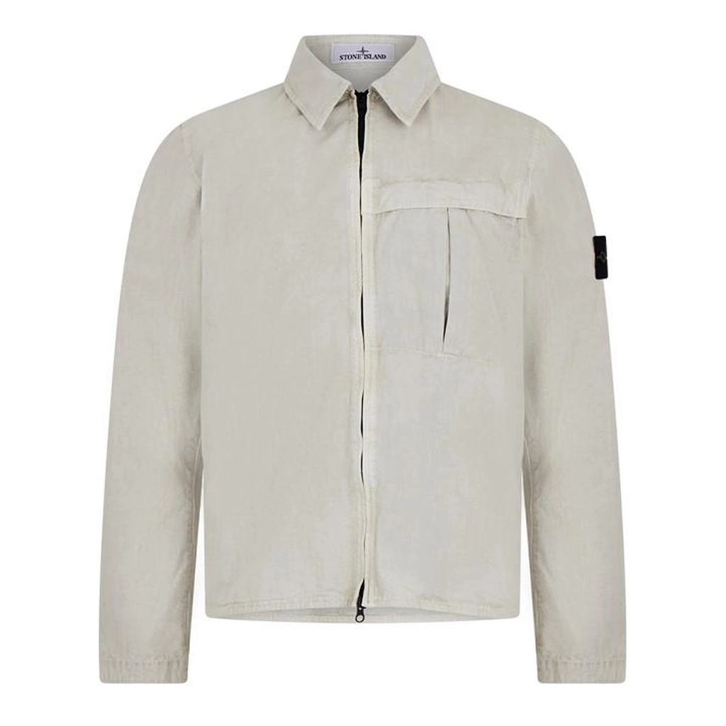 Stone Island Washed Cotton-Canvas Overshirt - Cream
